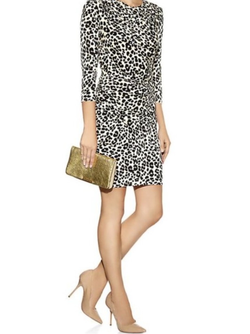 Juicy Couture Animal Print Mini Dress XS Ruched Bodycon Stretchy Cocktail Party - Picture 5 of 12